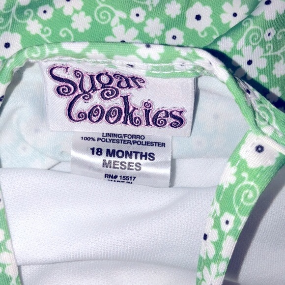 Sugar Cookies green floral swimsuit size 18 months - Picture 4 of 5